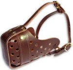 Leather dog muzzle - dog training muzzle "Dondi"-plus style M55