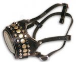 Padded muzzle- Royal Pyramids studded Leather Dog Muzzle