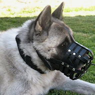 Leather Basket Dog Muzzle for Akita/Siberian Husky