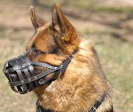 Leather Basket Dog Muzzle for German Shepherd