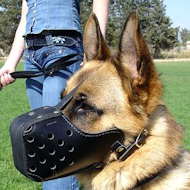 Agitation Leather Dog Muzzle For German Shepherd-training Muzzle